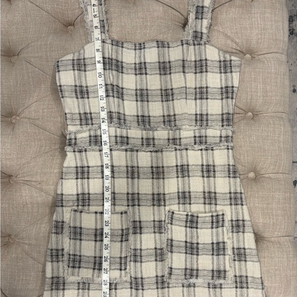 Olivaceous Checkered Mini Dress in Cream and Black - Picture 9 of 9
